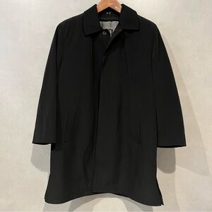 IKE BEHAR NY Men's Medium Black Windbreaker Rain Coat Zip Out Liner Overcoat